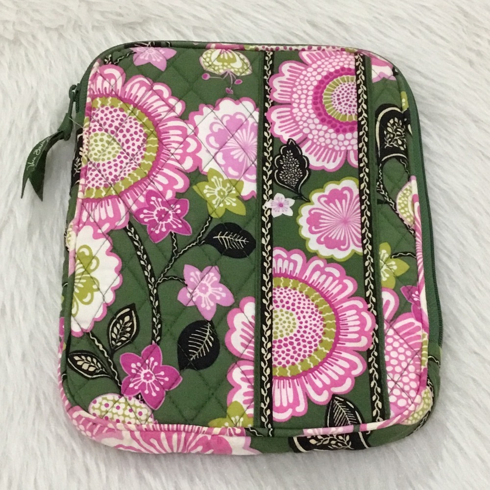 Vera Bradley pink green floral I pad bag